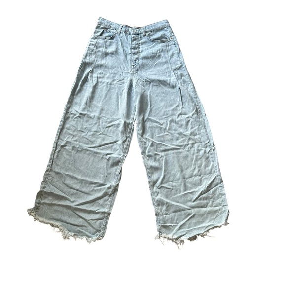 Free People Old West Slouchy High-Rise Wide Leg Jeans Canyon Blue NWT 31 and 32 - Picture 4 of 16